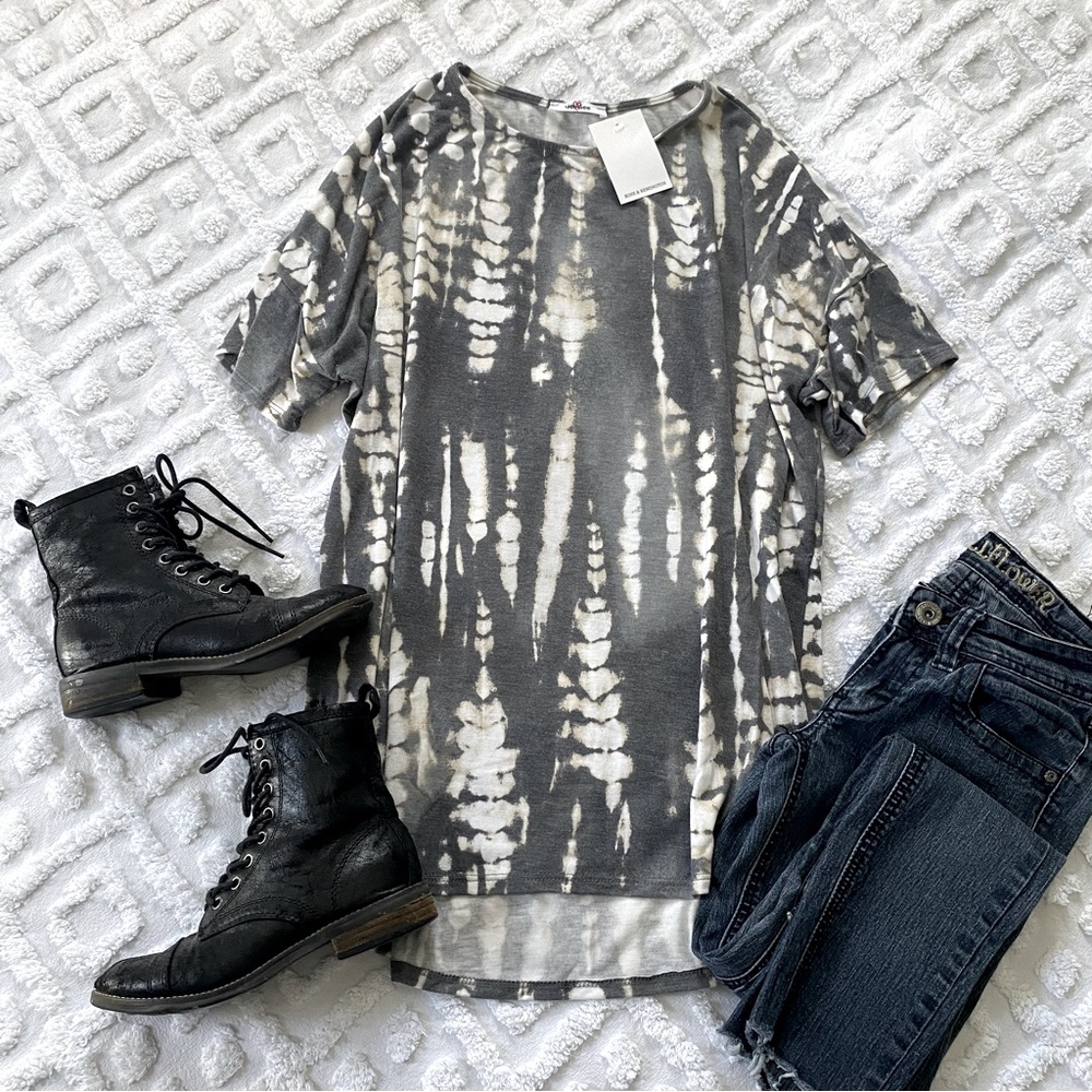 R&R Tie Dye T-shirt Tee Top Oversized Shirt - Picture 2 of 6